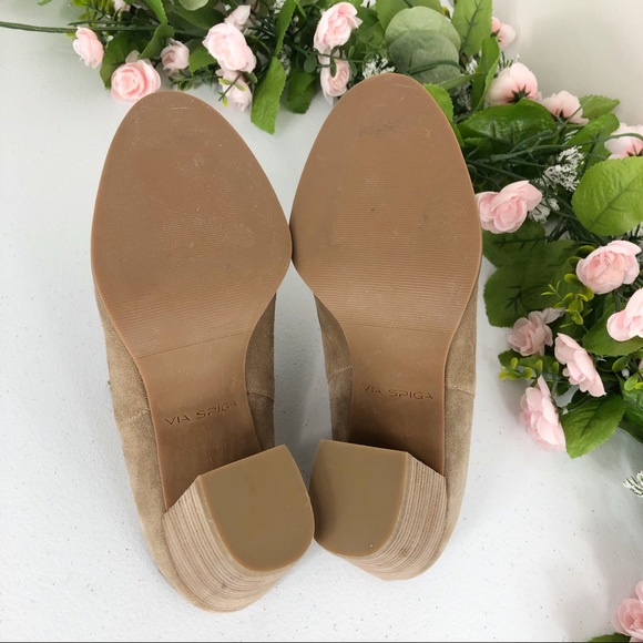 Via Spiga stacked heel suede brown clog sz 6M (#5) - Picture 8 of 8